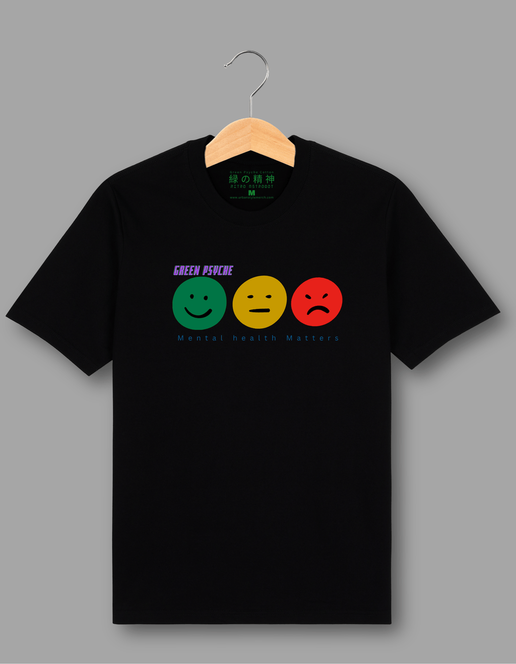 Green Psyche Mental Health Matters Statement t-shirt (3 Faces Of mental Health)