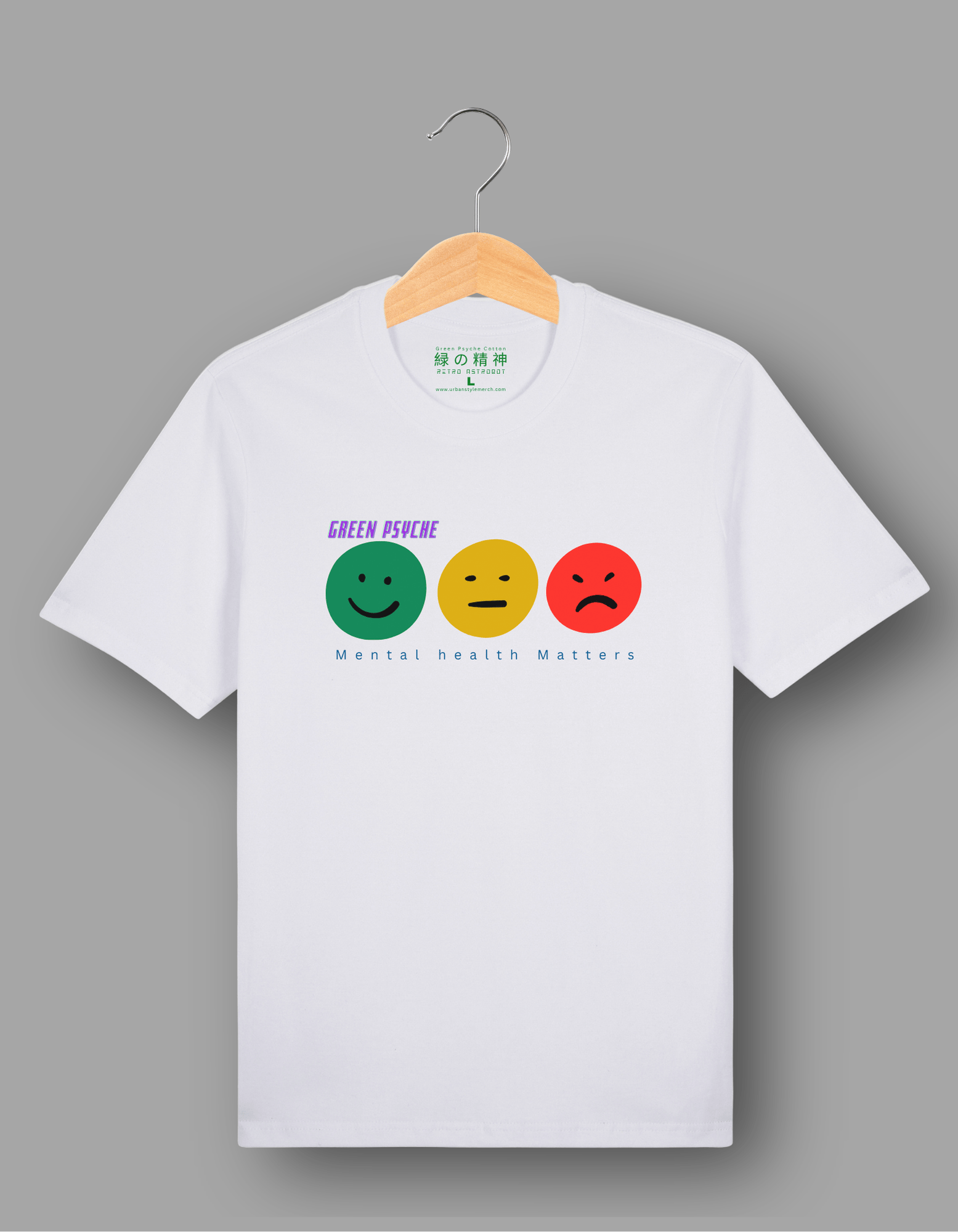 Green Psyche Mental Health Matters Statement t-shirt (3 Faces Of mental Health)